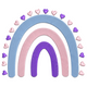 Pastel Rainbow Hearts Embroidery Design, Nursery Arch Pattern, Instant Download