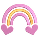 Pastel Rainbow with Heart Ends Embroidery Design, Instant Download