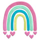 Pastel Rainbow with Hearts Embroidery Design, Instant Download
