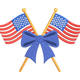 Patriotic American Flags with Blue Ribbon Embroidery Design, Instant Download