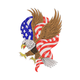 Patriotic Bald Eagle with American Flag Embroidery Design, Instant Download