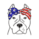 Patriotic Bandana Pitbull Embroidery Design, Instant Download