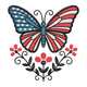 Patriotic Butterfly Floral Embroidery Design, Independence Day Pattern, Instant Download