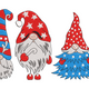 Patriotic Christmas Gnome Trio Embroidery Design, Instant Download