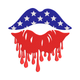 Patriotic Dripping Lips Embroidery Design, Instant Download