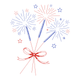 Patriotic Fireworks Bouquet Embroidery Design, Machine Embroidery Pattern, Instant Download