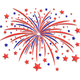Patriotic Fireworks Embroidery Design, Instant Download