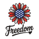 Patriotic Freedom Sunflower Embroidery Design, Machine Embroidery Pattern, Instant Download