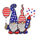 Patriotic Gnome Couple Embroidery Design, 4th of July Gnomes
