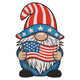 Patriotic Gnome Holding USA Flag Embroidery Design, Instant Download