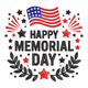 Happy Memorial Day Embroidery Design, Pattern
