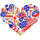 Patriotic Heart Fireworks Embroidery Design, Instant Download