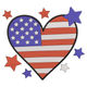 Patriotic Heart USA Flag Embroidery Design, American Flag Machine Embroidery, Instant Download