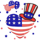 Patriotic Heart and Hat Embroidery Design, Instant Download