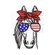 Patriotic Horse with Bandana & USA Sunglasses Embroidery Design, 4th of July Equestrian Machine Embroidery, Instant Download