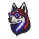 Patriotic Husky Embroidery Design, Fourth of July Dog Machine Embroidery Pattern, Instant Download