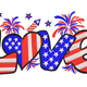 Patriotic LOVE Fireworks Embroidery Design, Instant Download