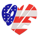 Patriotic Love Heart Embroidery Design, Instant Download