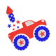 Patriotic Monster Truck Embroidery Design, Instant Download