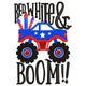 Patriotic Monster Truck Fireworks Embroidery Design, Instant Download