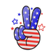 Patriotic Peace Hand Embroidery Design, 4th of July Machine Embroidery Pattern, Instant Download