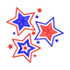 Patriotic Red & Blue Stars Embroidery Design, Instant Download