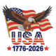 Patriotic USA 1776-2026 Embroidery Design, Independence Day Pattern, Instant Download