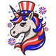 Patriotic Unicorn Embroidery Design, Instant Download