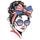 Patriotic Woman Embroidery Design, Instant Download