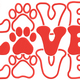 Paw Love Embroidery Design, Instant Download