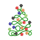 Paw Print Christmas Tree Embroidery Design, Pet Holiday Tree Pattern, Instant Download