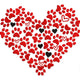 Paw Print Heart Embroidery Design, Instant Download