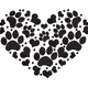 Paw Print Hearts Embroidery Design, Pet Love Heart Pattern