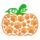 Paw Print Pumpkin Embroidery Design, Instant Download