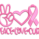Peace Love Cure Embroidery Design, Instant Download