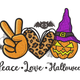 Peace Love Halloween Embroidery Design, Instant Download