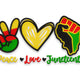 Peace Love Juneteenth Embroidery Design, Juneteenth Cookout Machine Embroidery Pattern, Instant Download