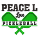 Peace Love Pickleball Embroidery Design, Sports Machine Embroidery Pattern, Instant Download