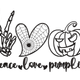 Peace Love Pumpkin Halloween Embroidery Design, Instant Download