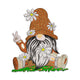 Peace Sign Daisy Gnome Embroidery Design, Spring Garden Character, Instant Download