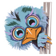 Peeking Bird Embroidery Design, Cartoon Bird Machine Pattern