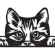 Peeking Cat Embroidery Design V2, Instant Download
