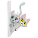Peeking Cats Embroidery Design, Cat Machine Embroidery, Instant Download