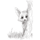 Peeking Fox Embroidery Design, Instant Download