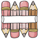Pencil Frame Embroidery Design, Machine Embroidery Pattern, Instant Download