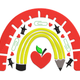 Pencil Rainbow Heart Apple School Embroidery Design, Back to School Gift, Instant Download