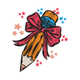 Pencil With Bow and Stars Embroidery Design, Girly Back to School Machine Embroidery Pattern, Instant Download