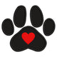 Pet Love Paw Heart Embroidery Design, Instant Download