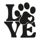 Pet Love Typography with Heart Paw Embroidery Design, Instant Download