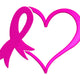 Pink Awareness Ribbon Heart Embroidery Design, Instant Download